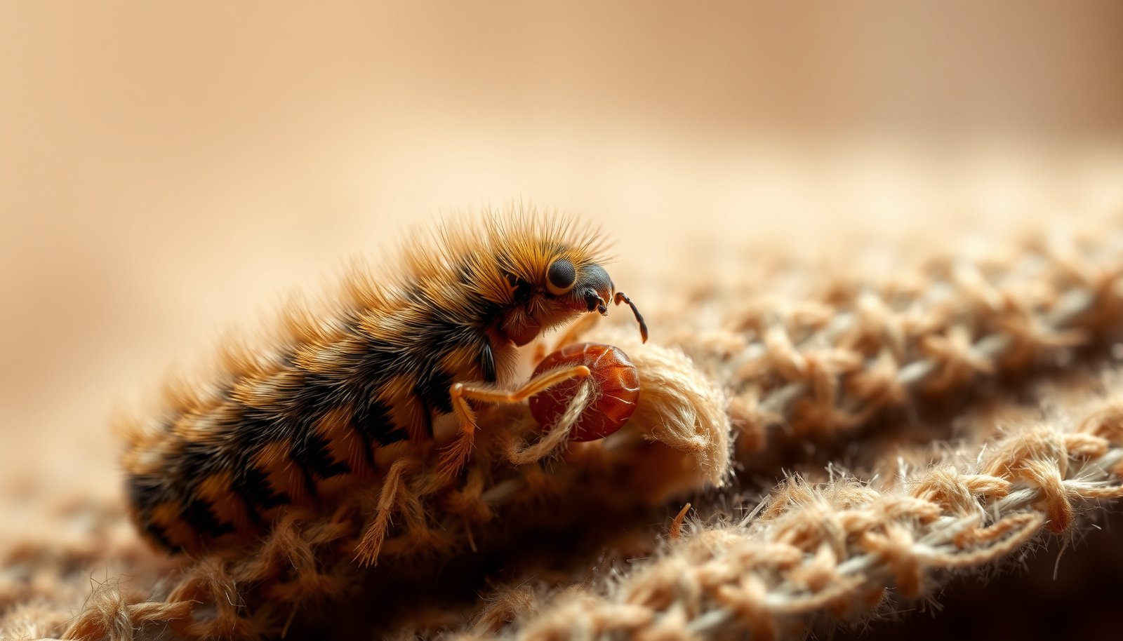 get rid of carpet beetles close-up view