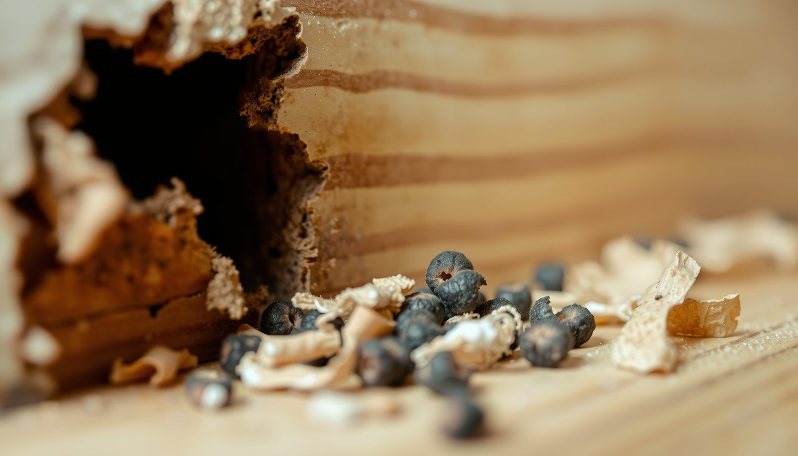 mice in walls close-up view