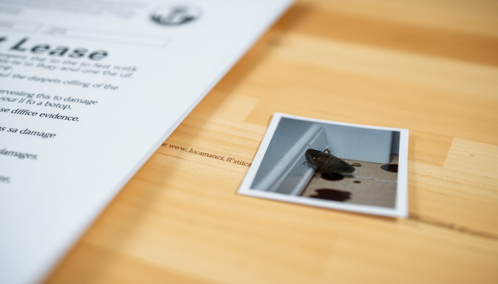 document pest problem for landlord dispute close-up view