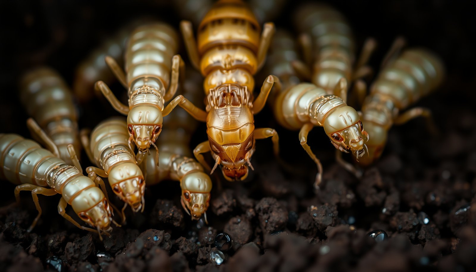 subterranean termites underground close-up view
