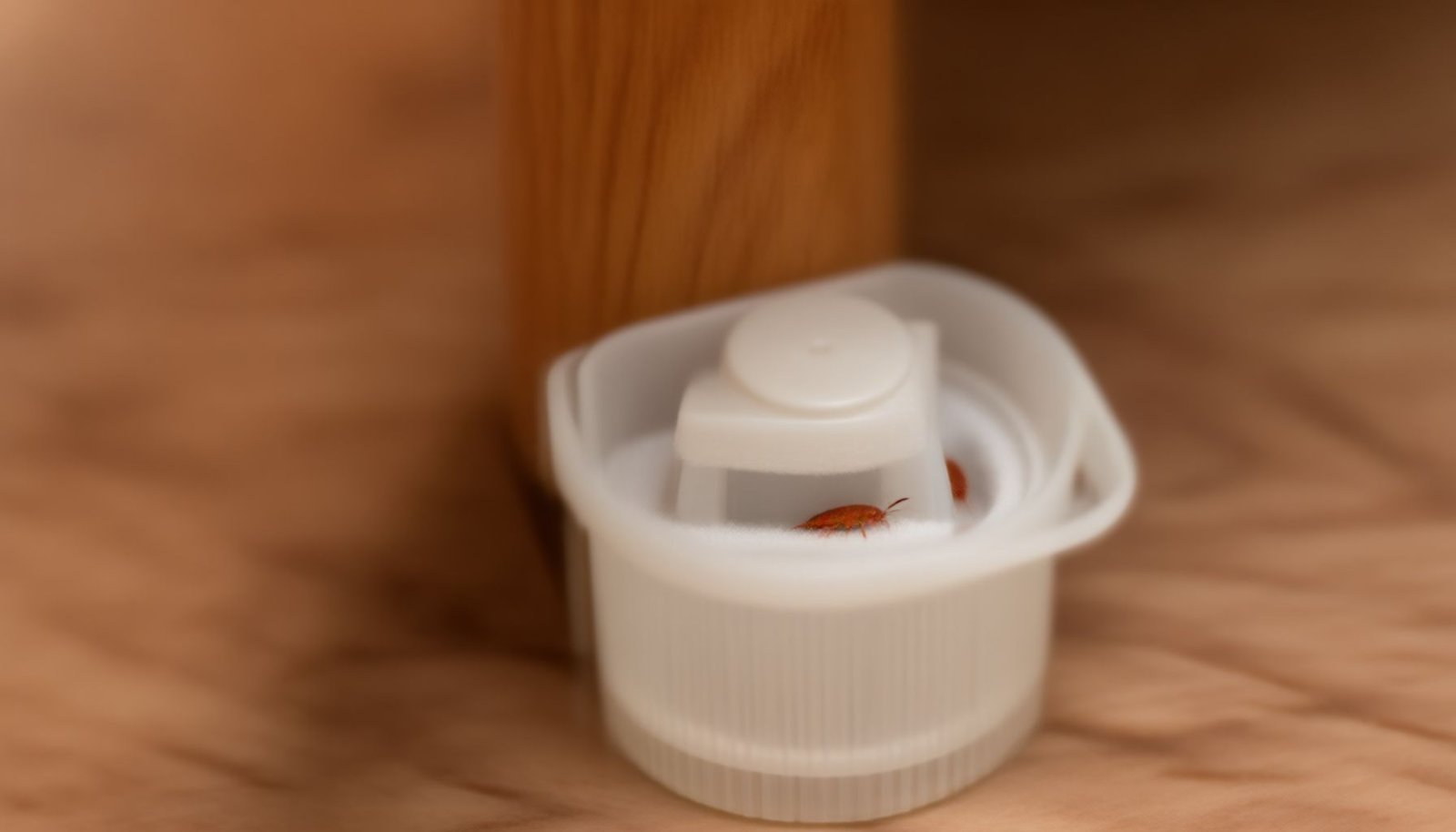 bed bug interceptors for bed legs close-up view
