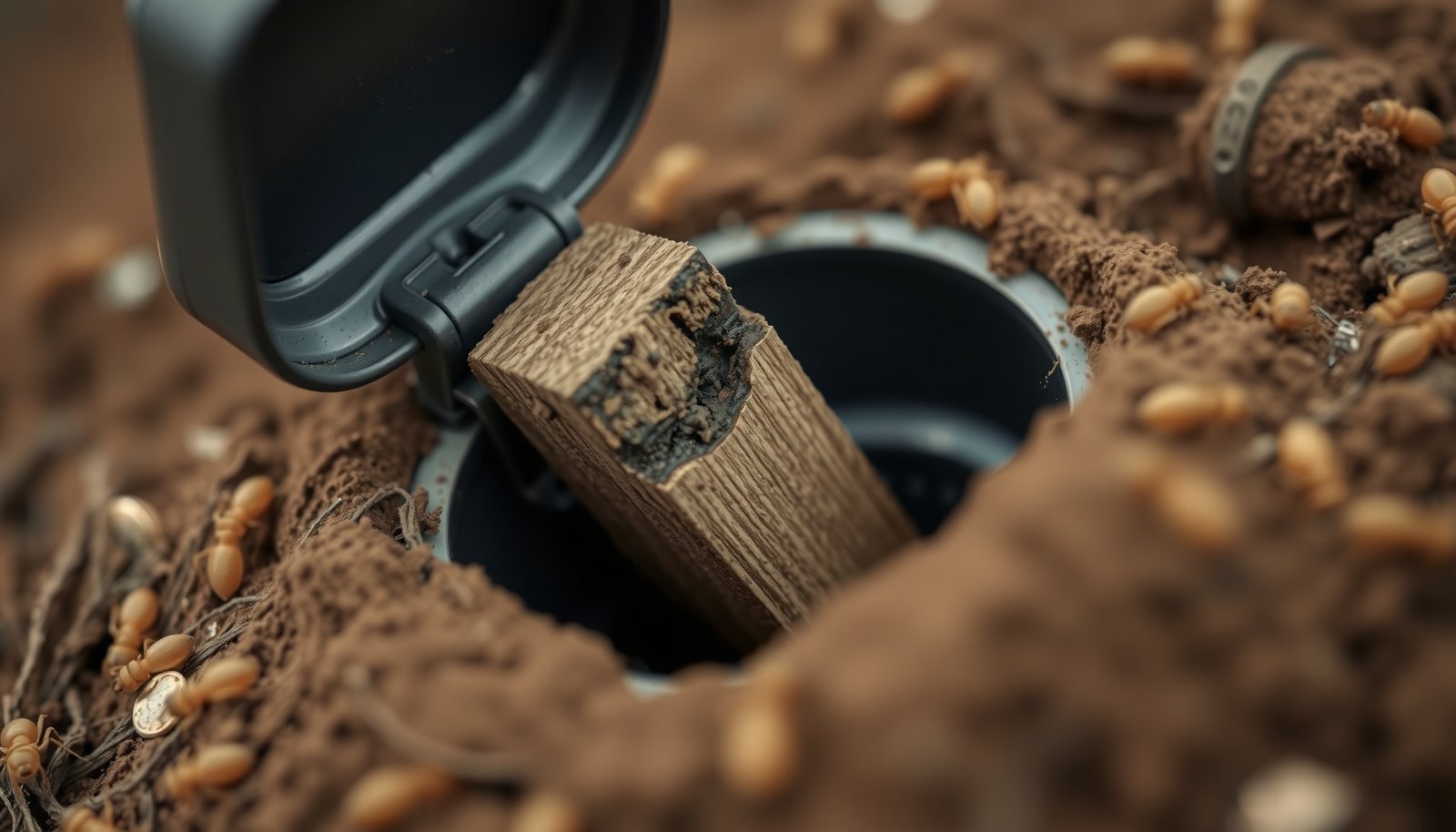 termite bait stations close-up view