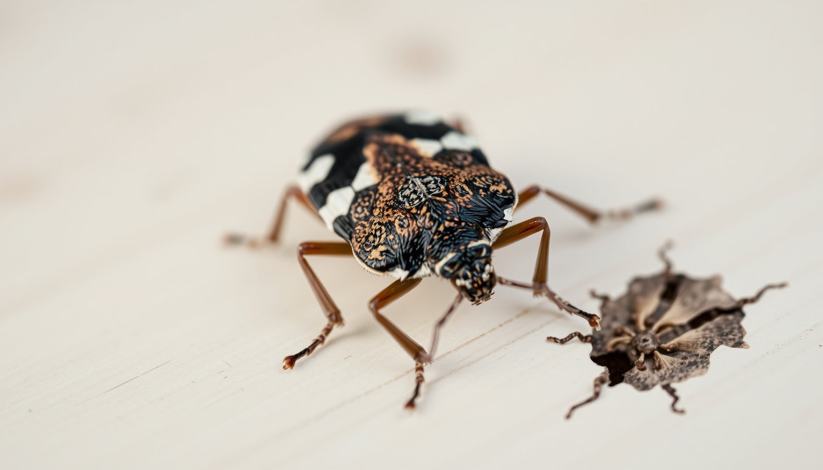 brown marmorated stink bug vs regular stink bug close-up view