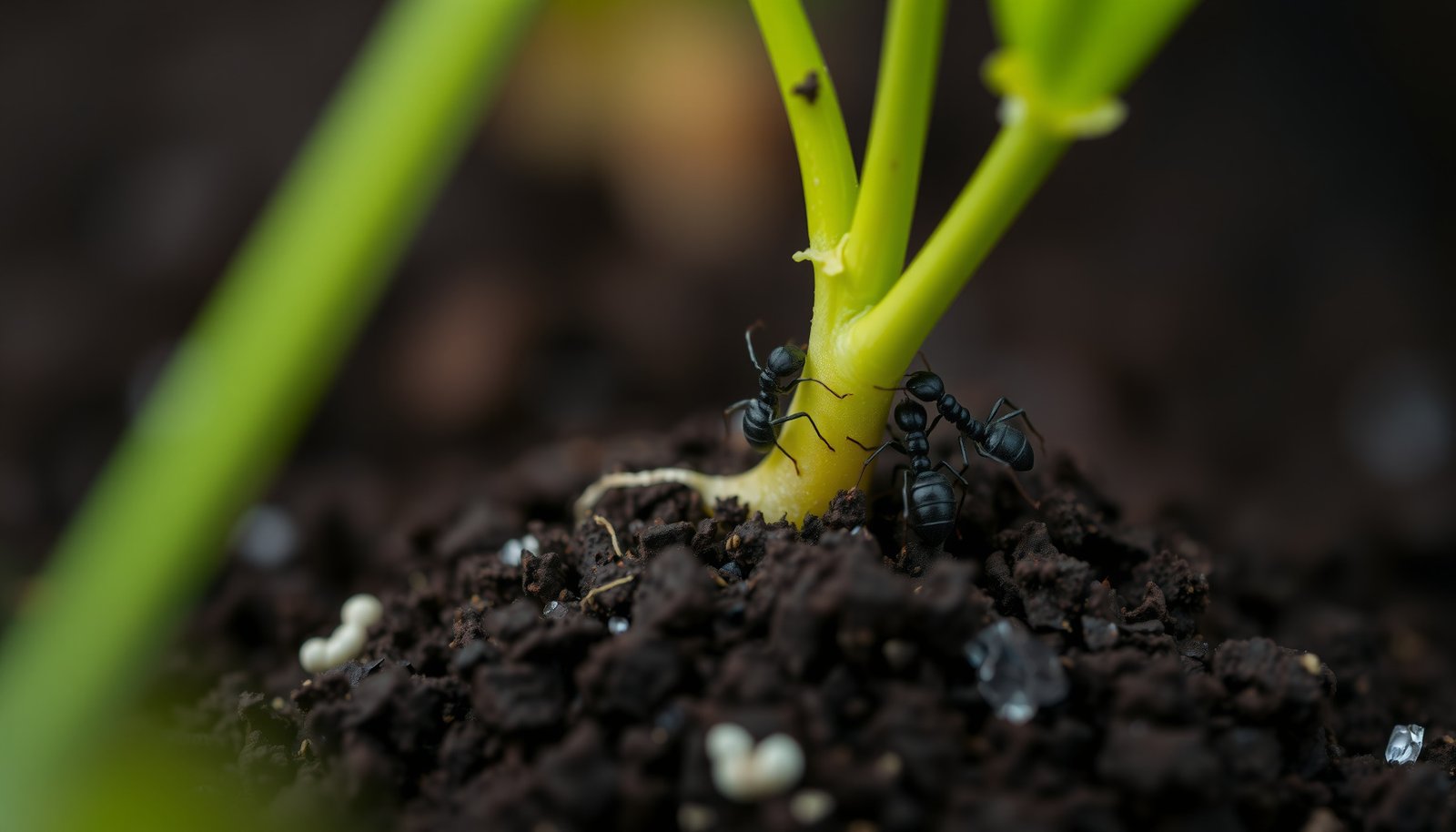 get rid of ants in the garden without killing plants close-up view