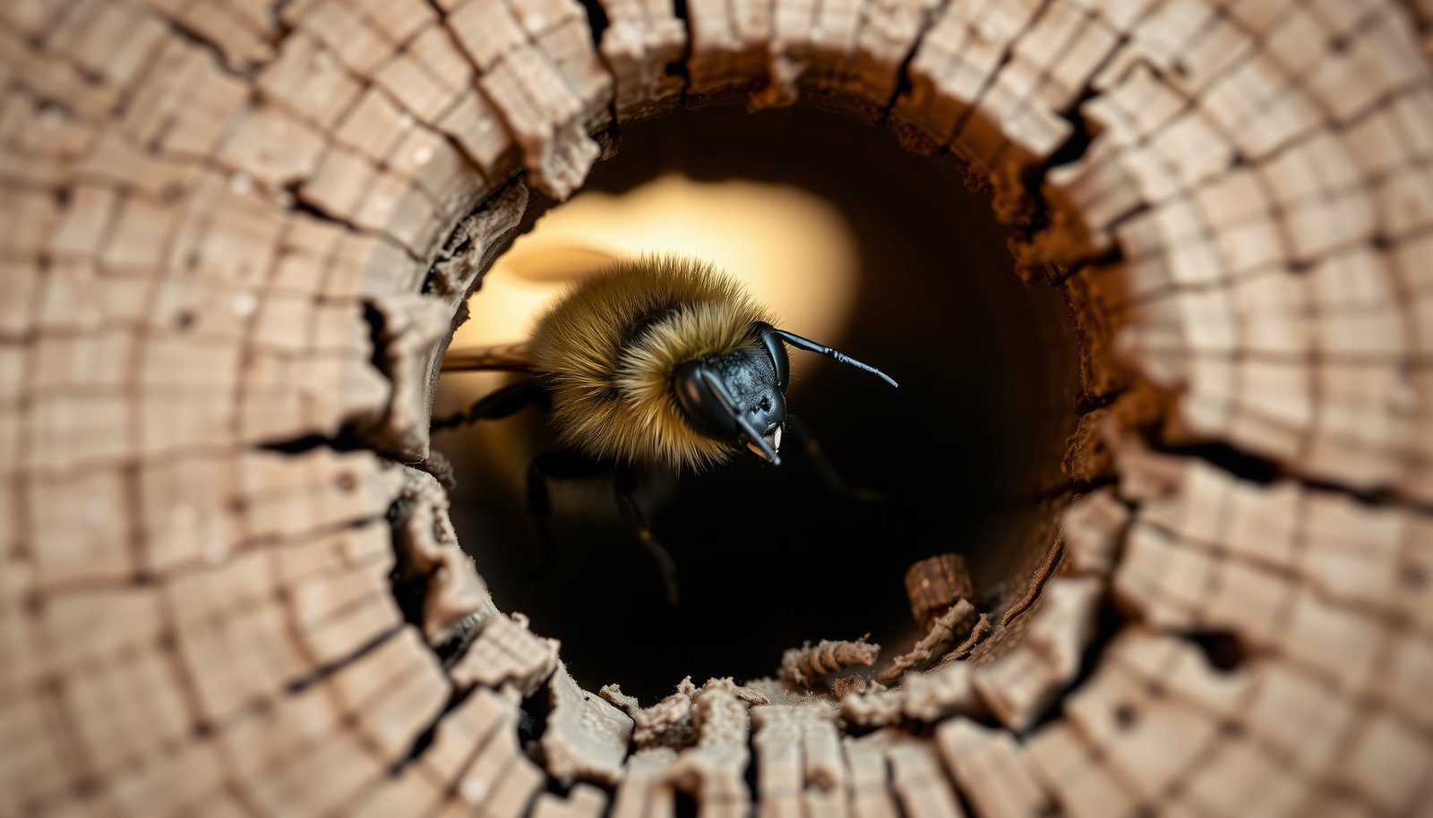 get rid of carpenter bees without killing them close-up view