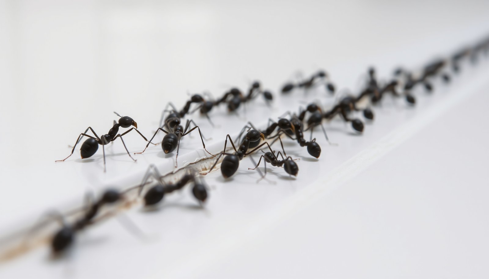 ants in the bathroom close-up view