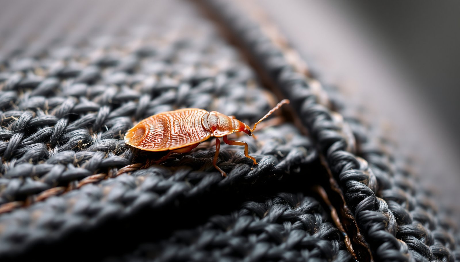 bed bugs in a car close-up view