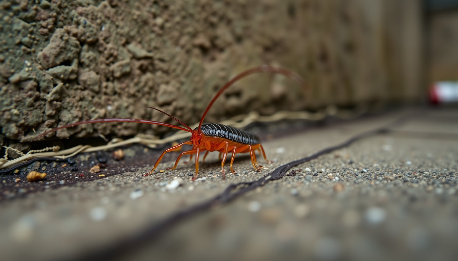 get rid of centipedes in house close-up view