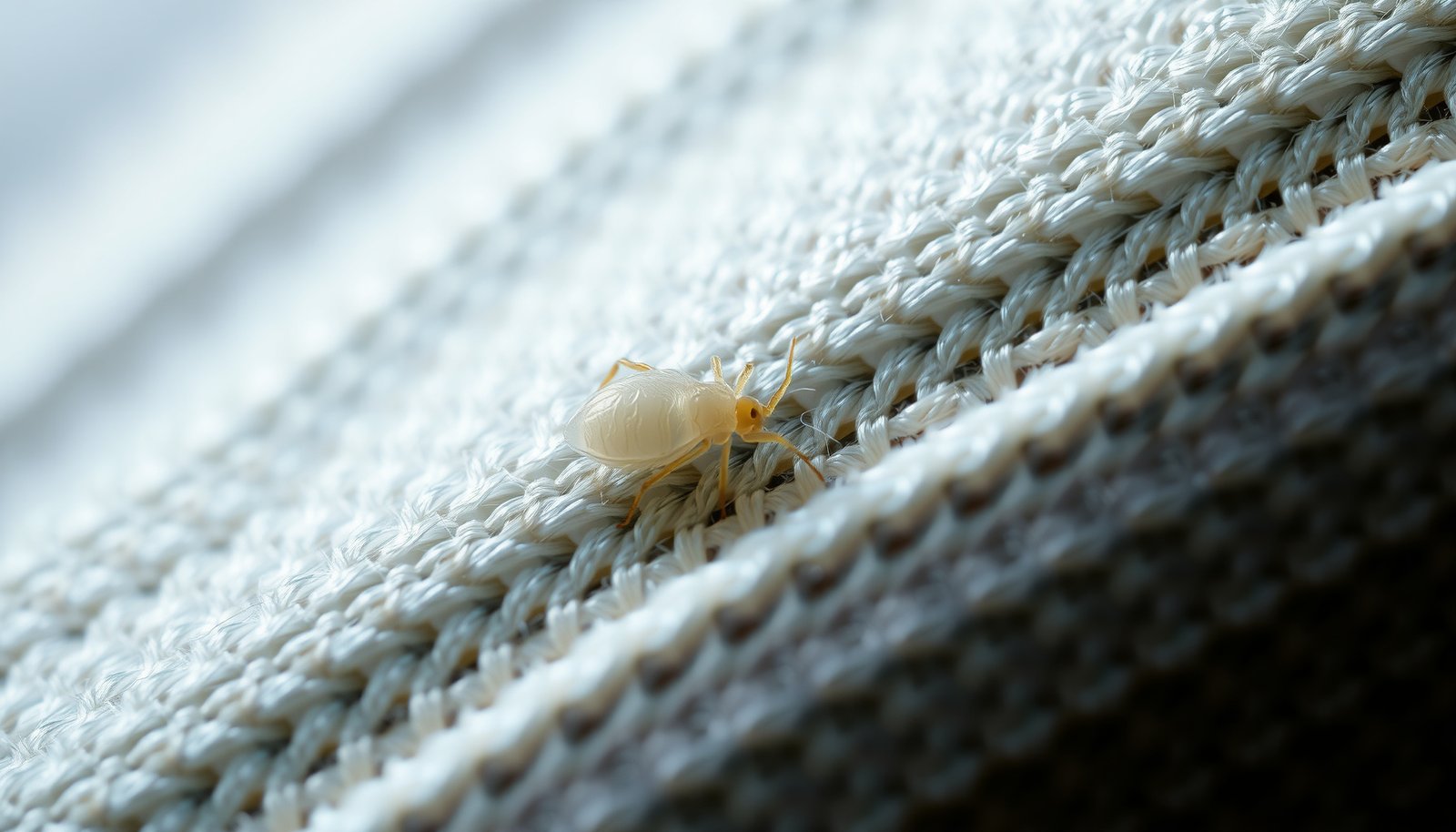 mites in bed close-up view