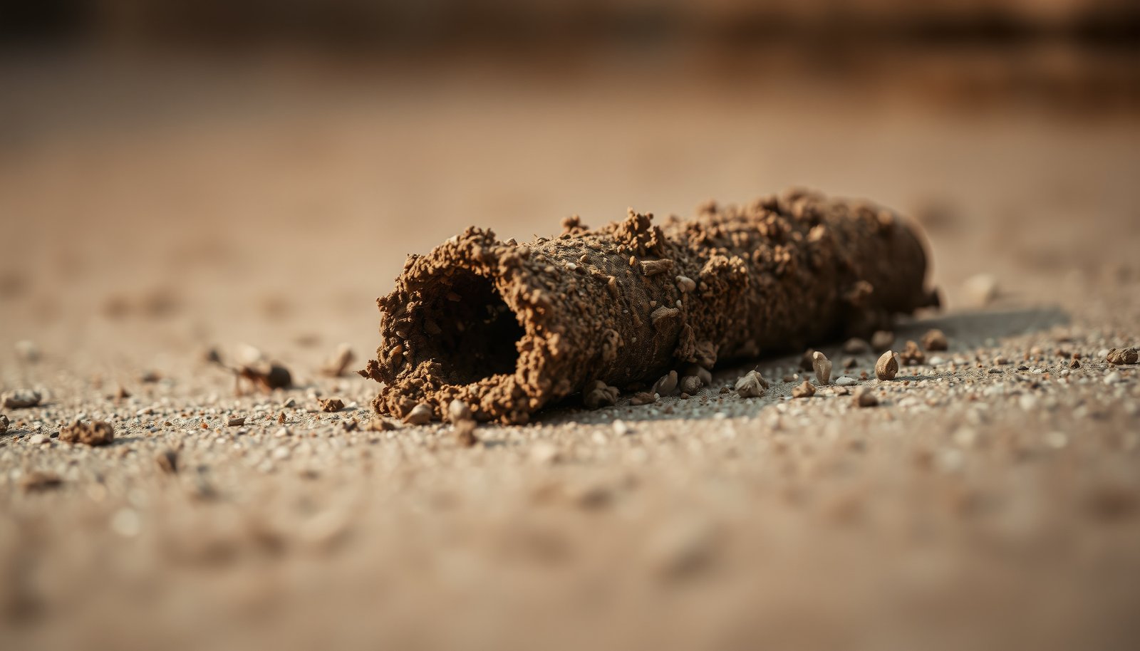 termite mud tubes close-up view