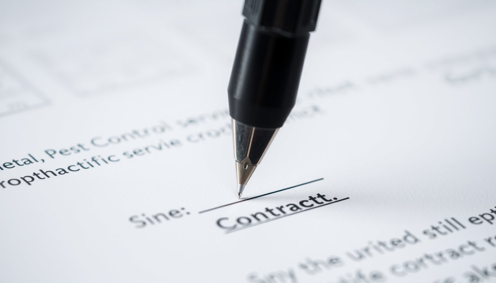 pest control contract close-up view