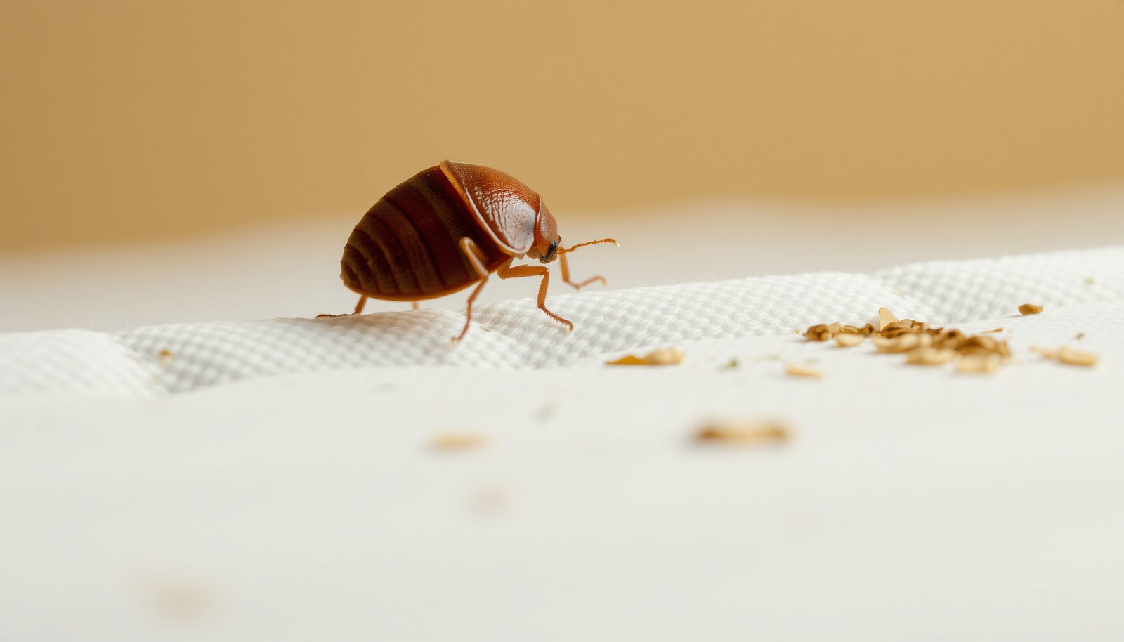bed bugs from previous apartment rights close-up view