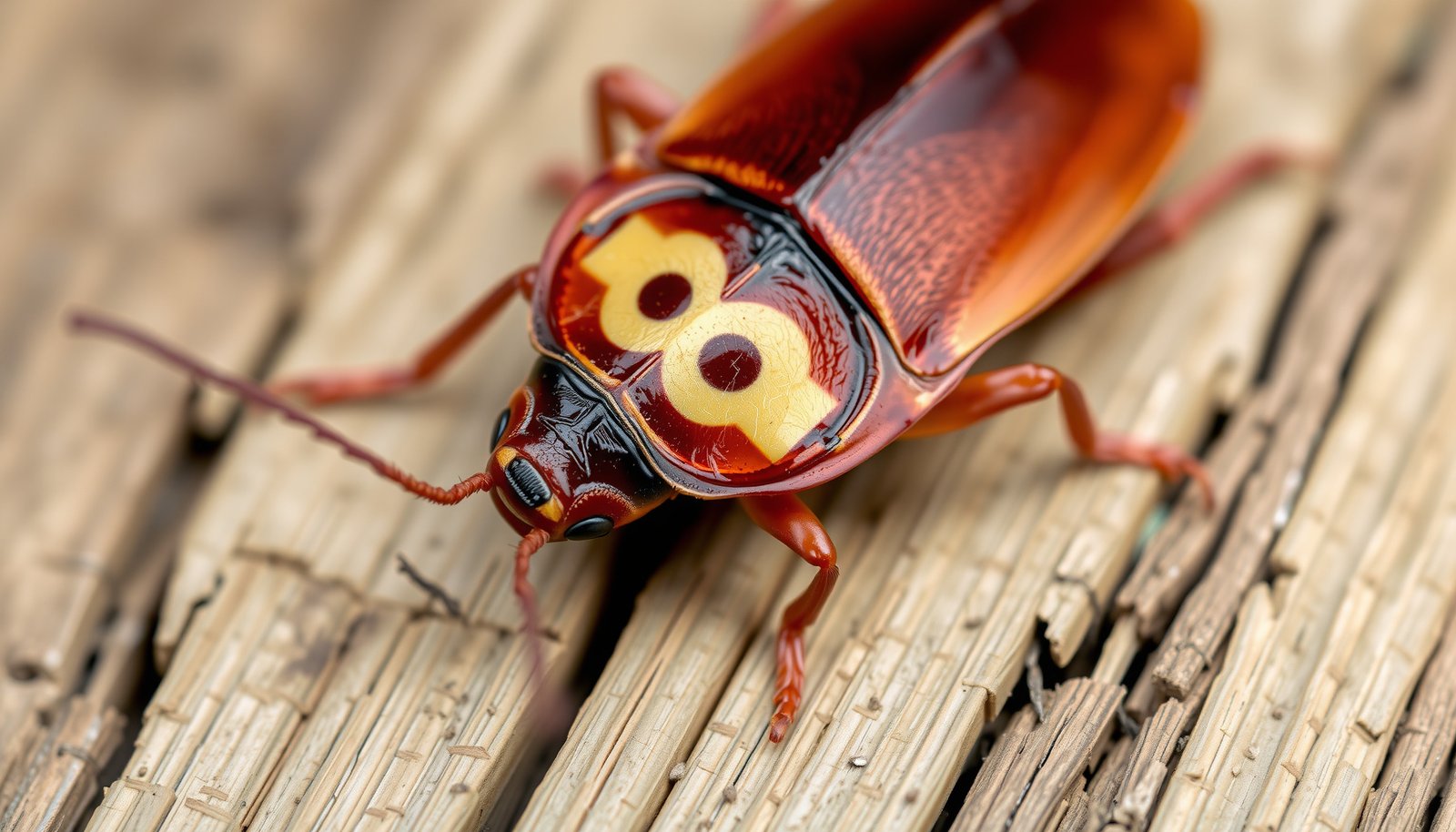 smokybrown vs American cockroach outside close-up view