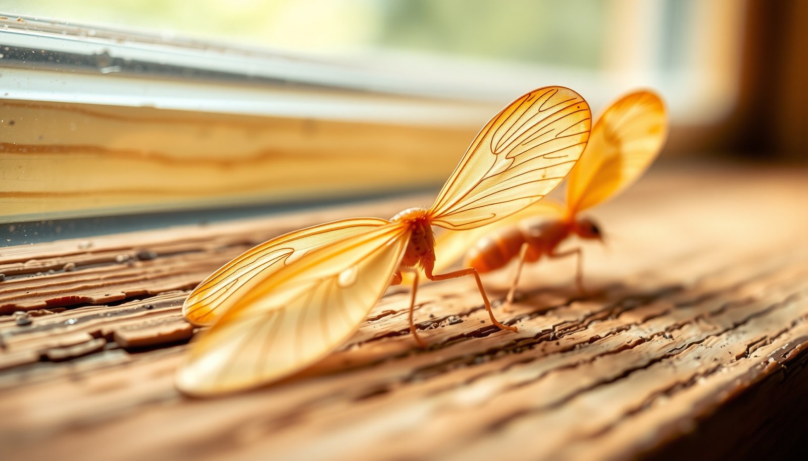 termite wings after swarming close-up view