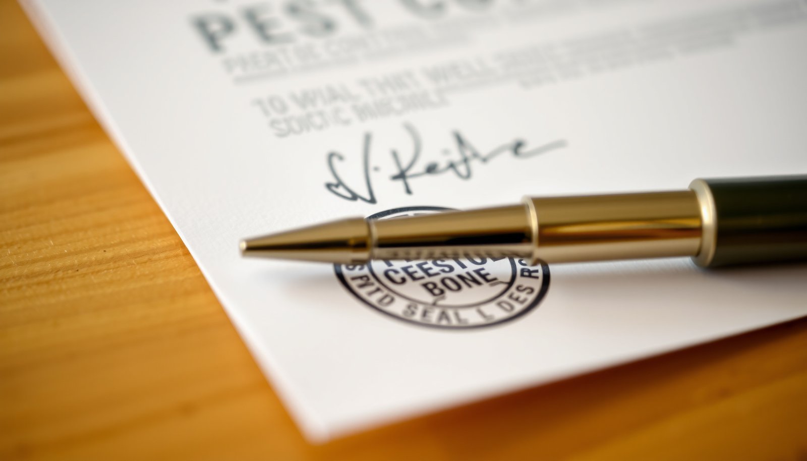 pest control bond close-up view