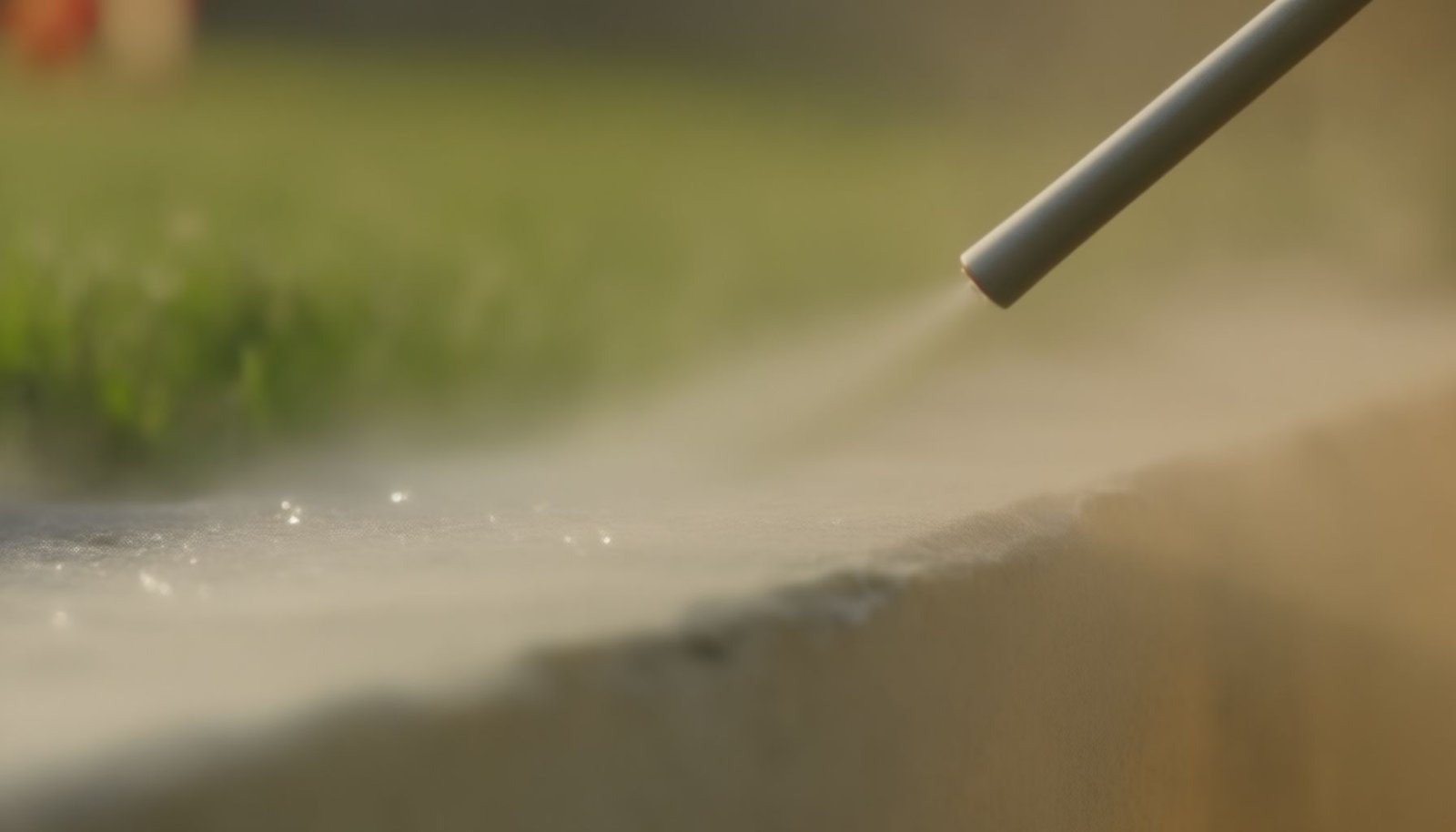outdoor perimeter pest control sprays close-up view
