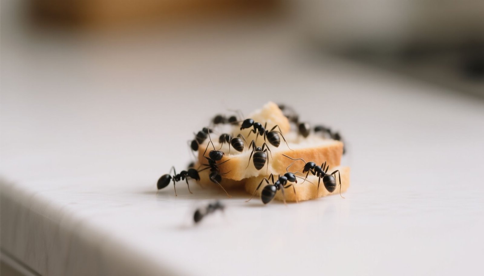 get rid of ants on kitchen counter close-up view