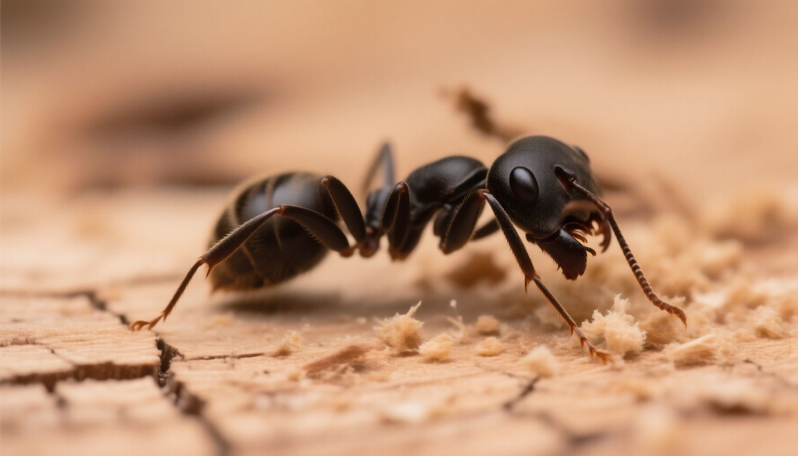 get rid of carpenter ants without an exterminator close-up view