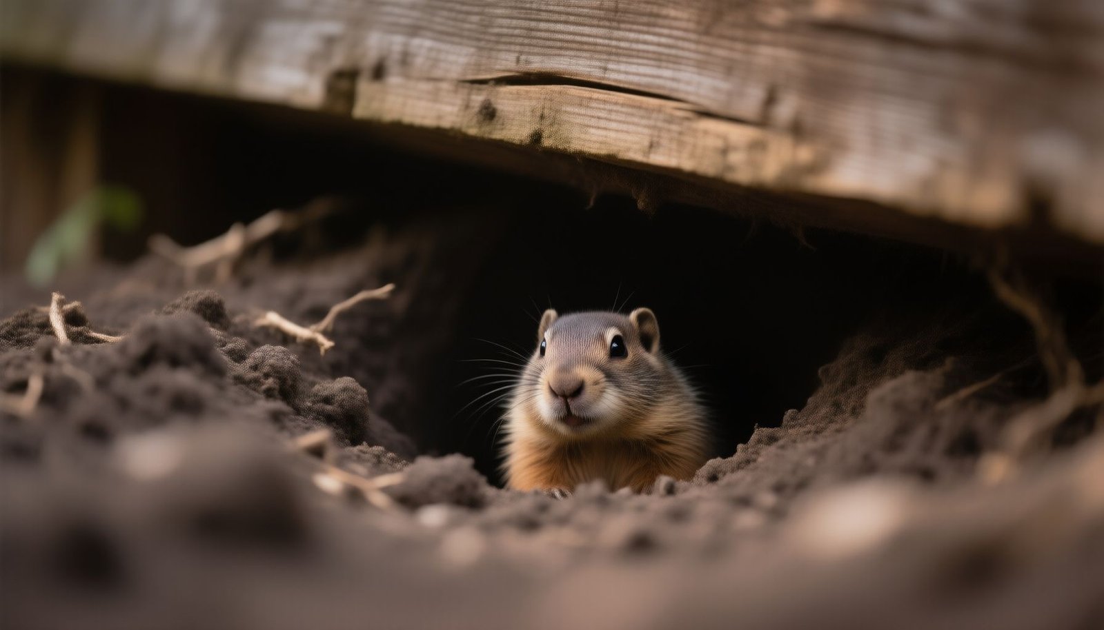 get rid of groundhogs under a shed close-up view