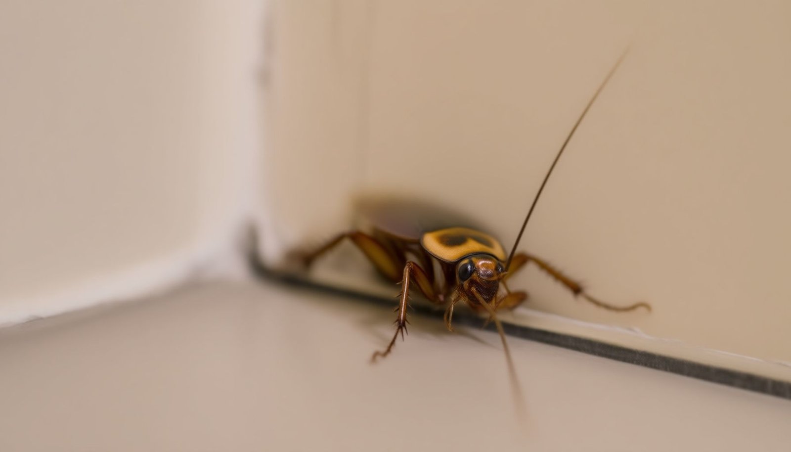 roaches coming from neighbor's unit close-up view