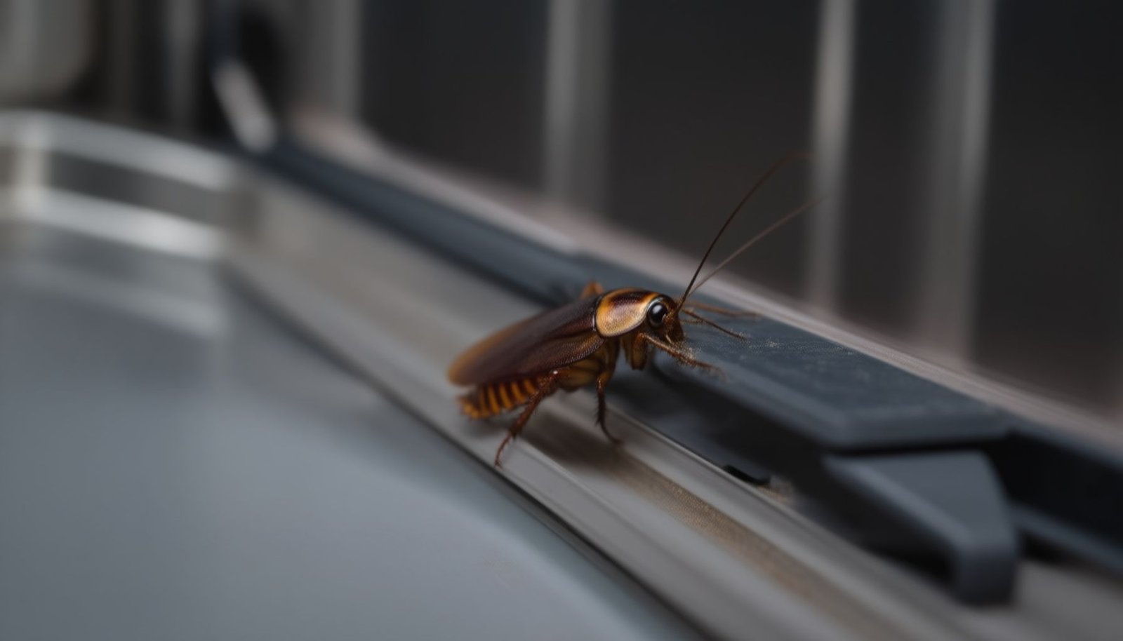 roaches in dishwasher close-up view