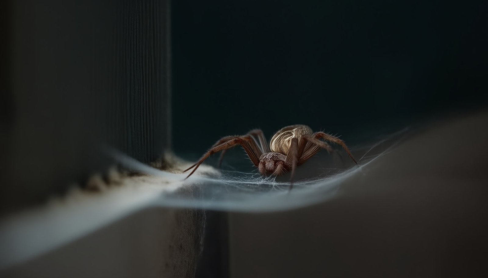 get rid of spiders behind furniture close-up view