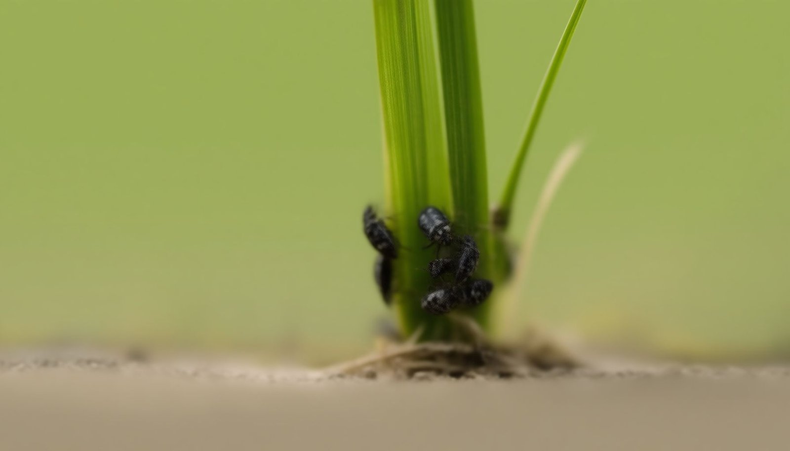 chinch bugs in the lawn close-up view
