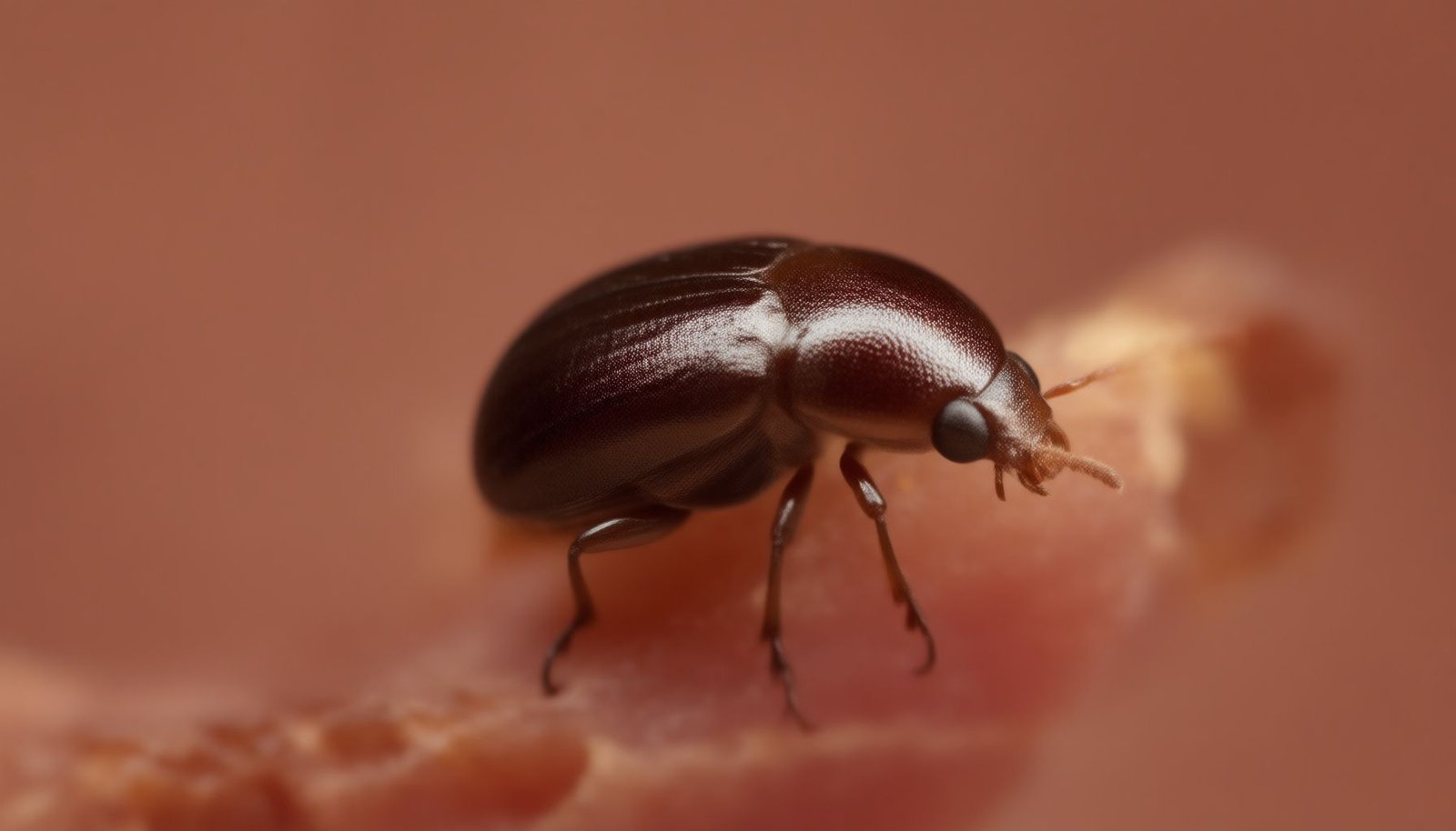 larder beetles in the kitchen close-up view