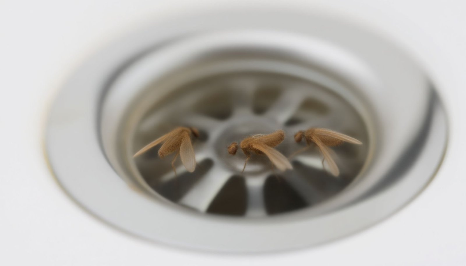 bugs coming out of drain close-up view