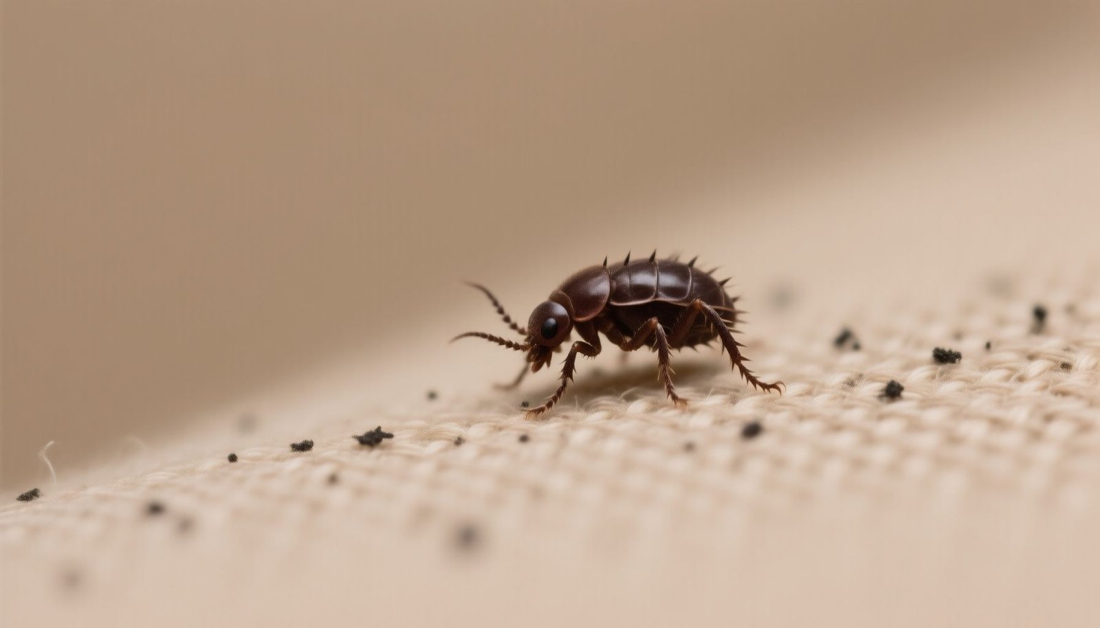 fleas in a car close-up view