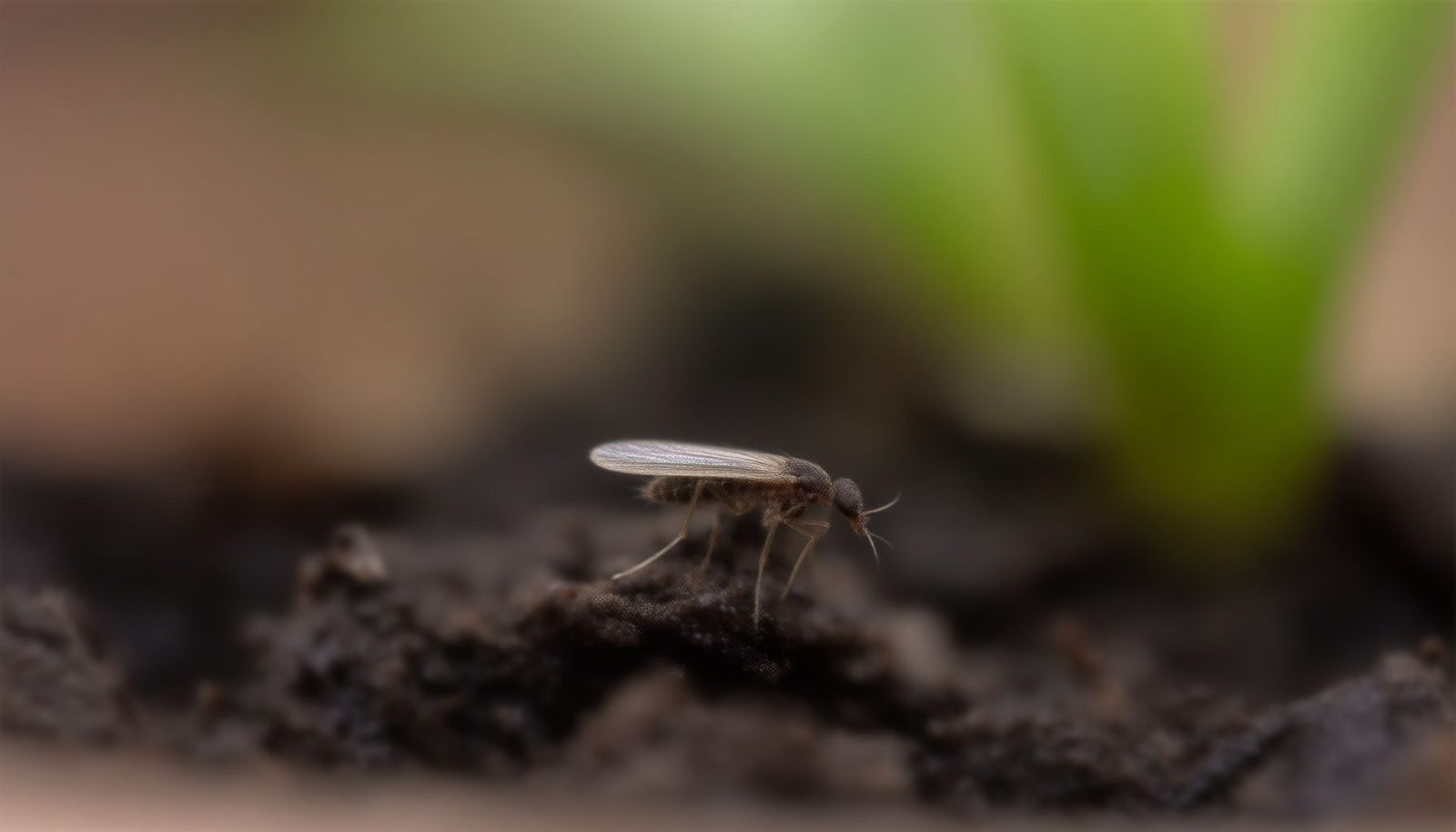 get rid of gnats around houseplants close-up view