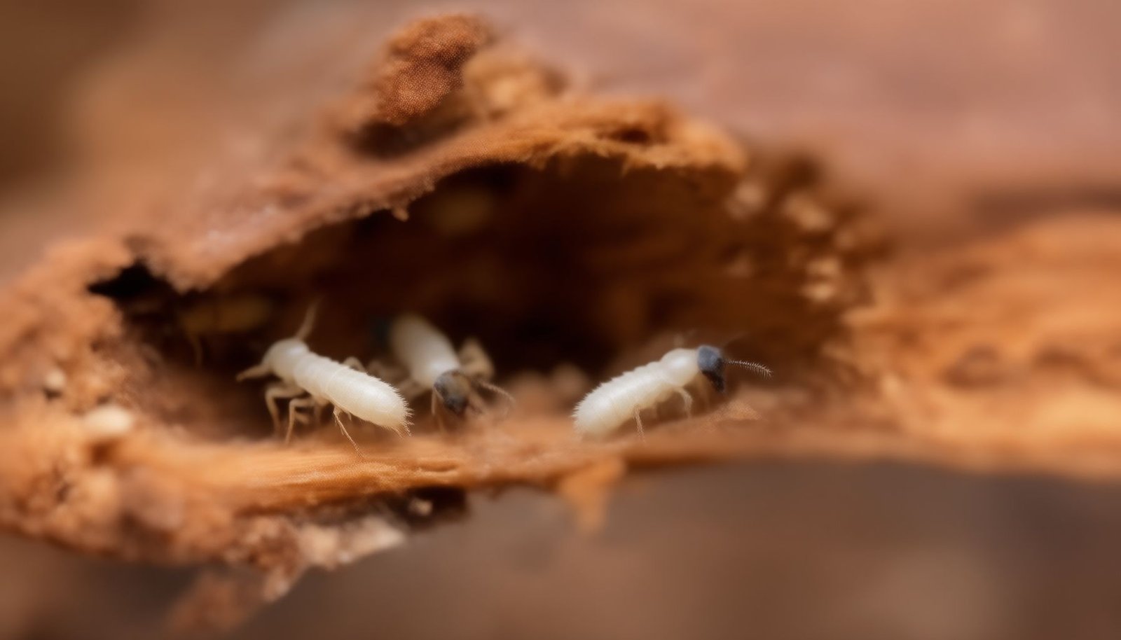 health risks of a termite infestation close-up view