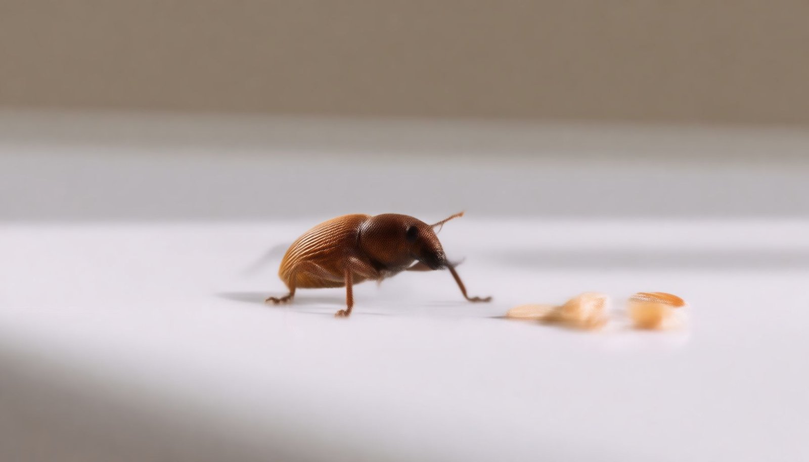 tiny bugs in kitchen close-up view